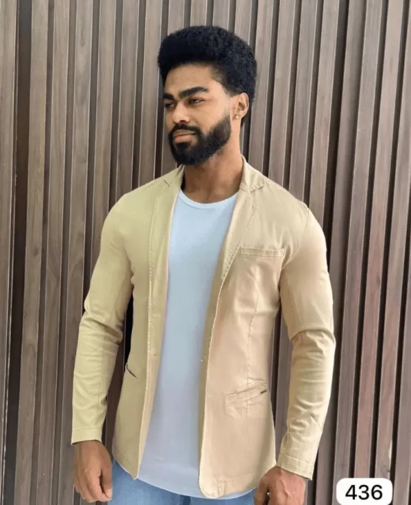 Blazer slim de sarja com elastano - Imagem 2