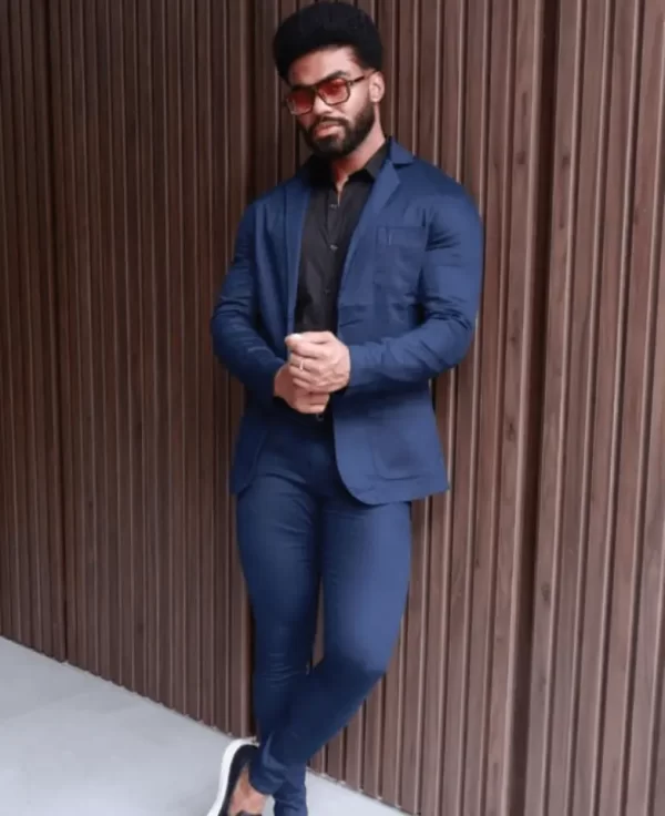 Blazer slim de sarja com elastano - Imagem 3